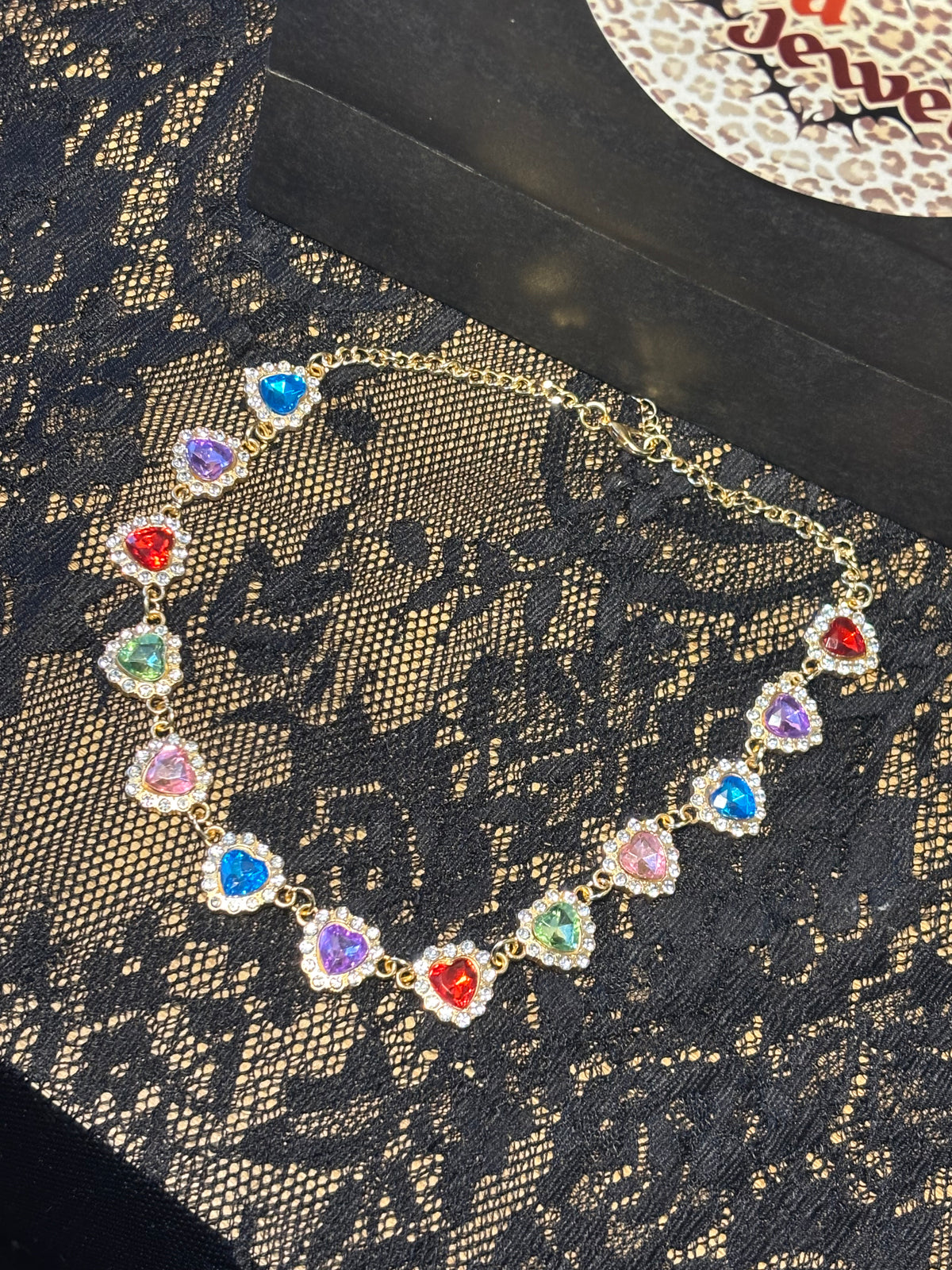 Heart Diamanté Encrusted Choker