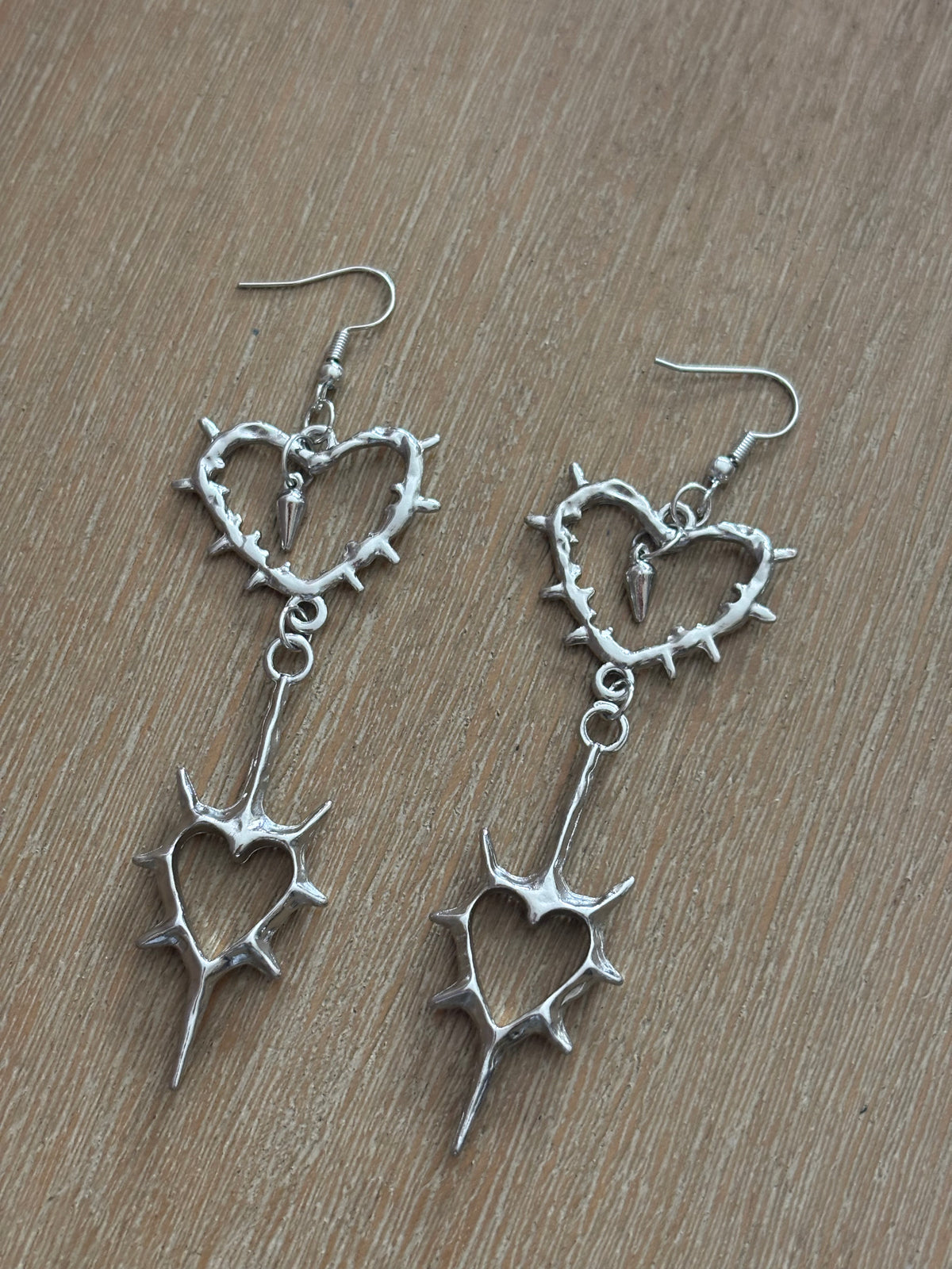 Barbed Wired Heart Earrings