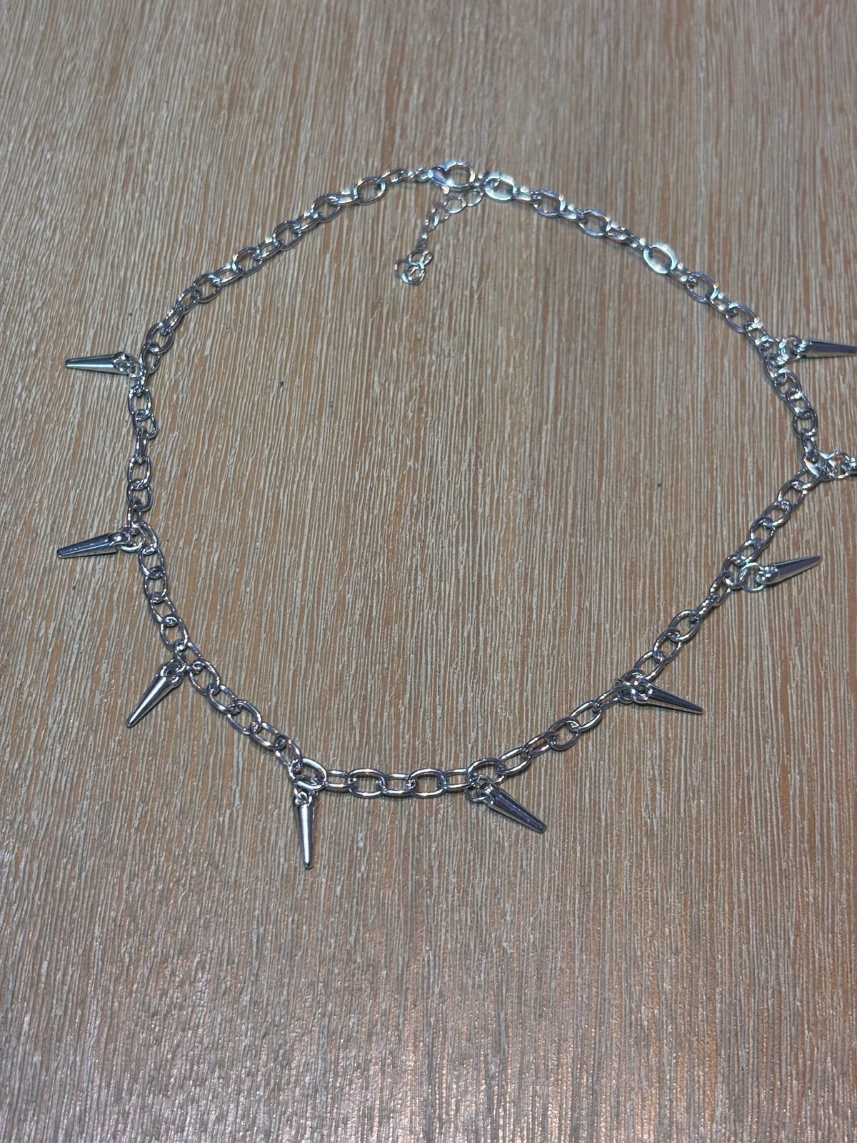 Silver Spiked Choker