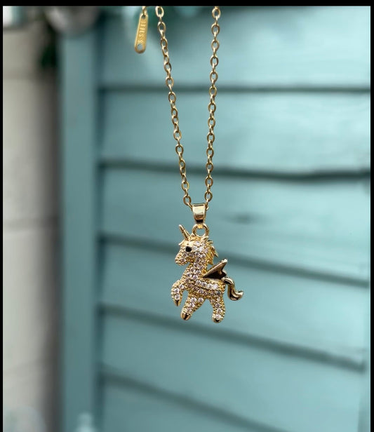 18K Plated Gold Unicorn Chain