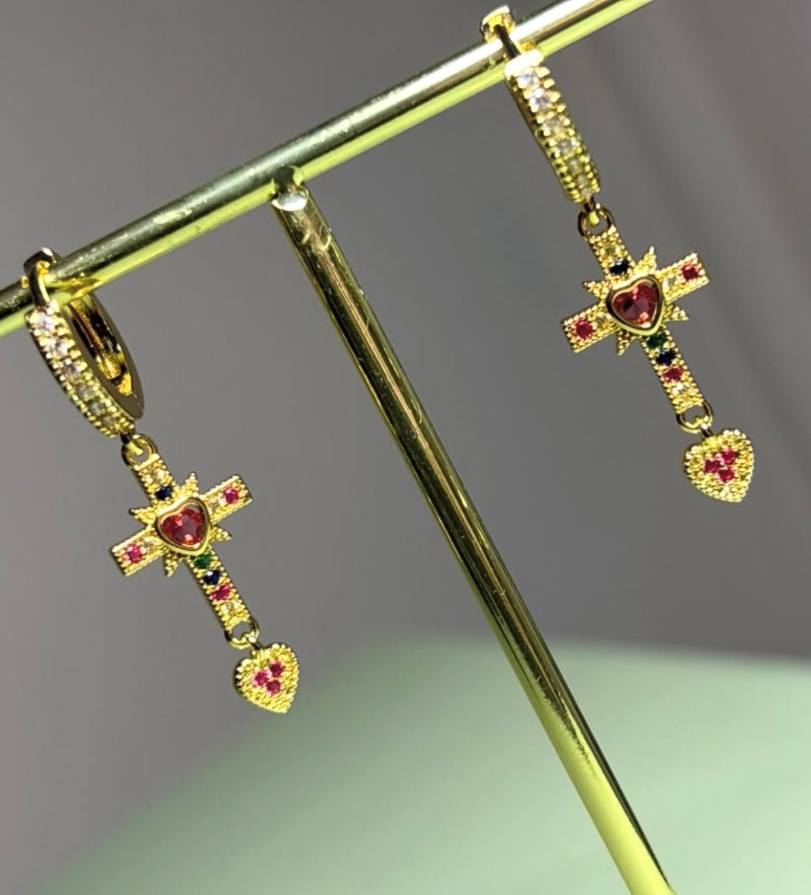 Cross Drop Earring
