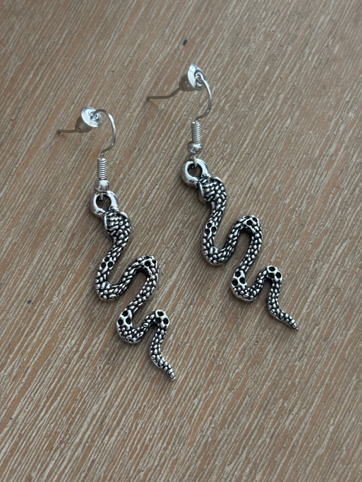 Silver Snake Earrings