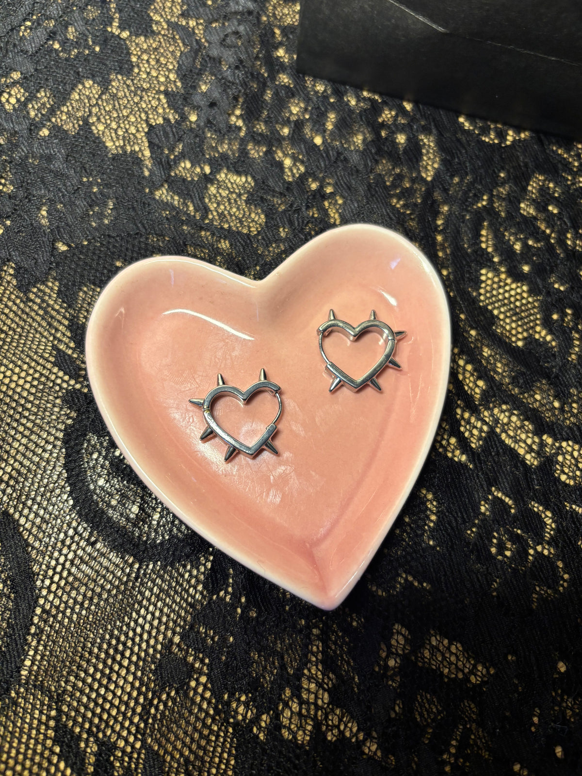Studded Heart Hoop