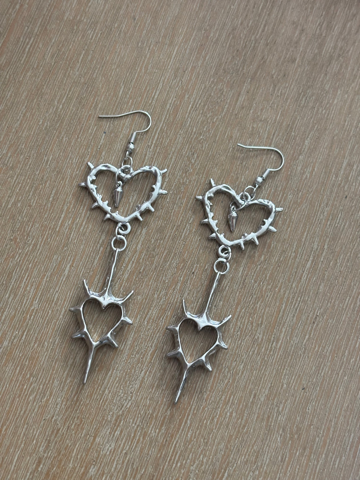 Barbed Wired Heart Earrings