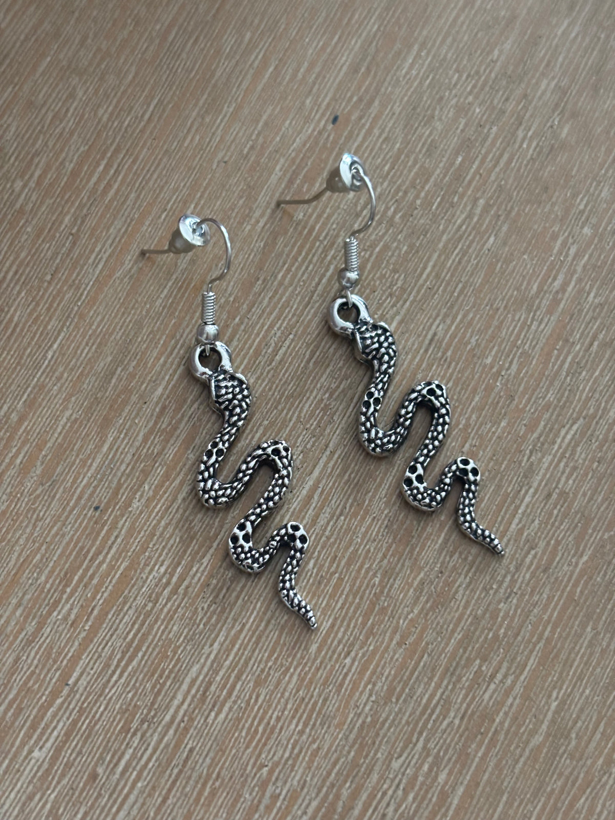 Silver Snake Earrings