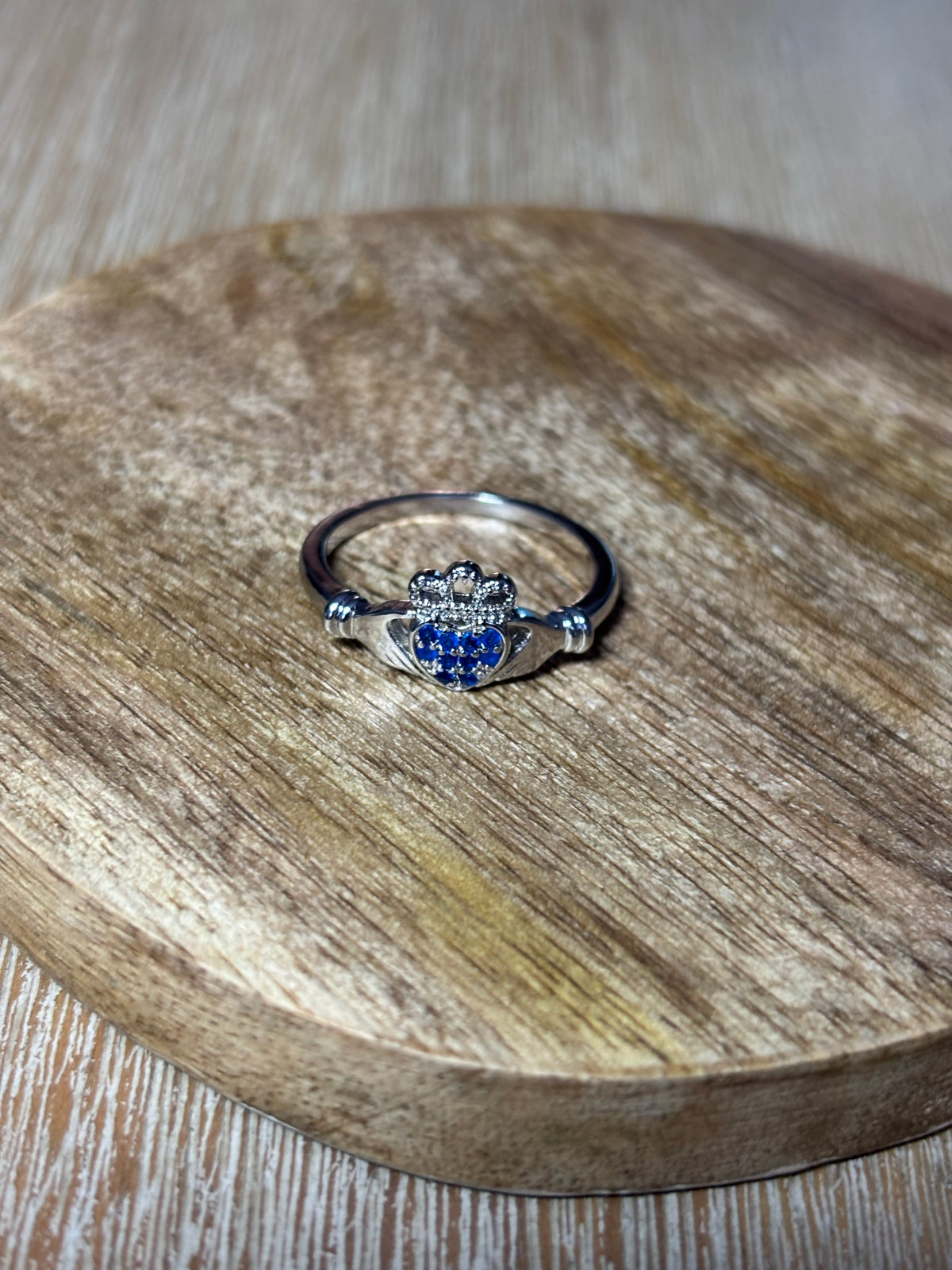 Claddagh Ring with Blue Stoning