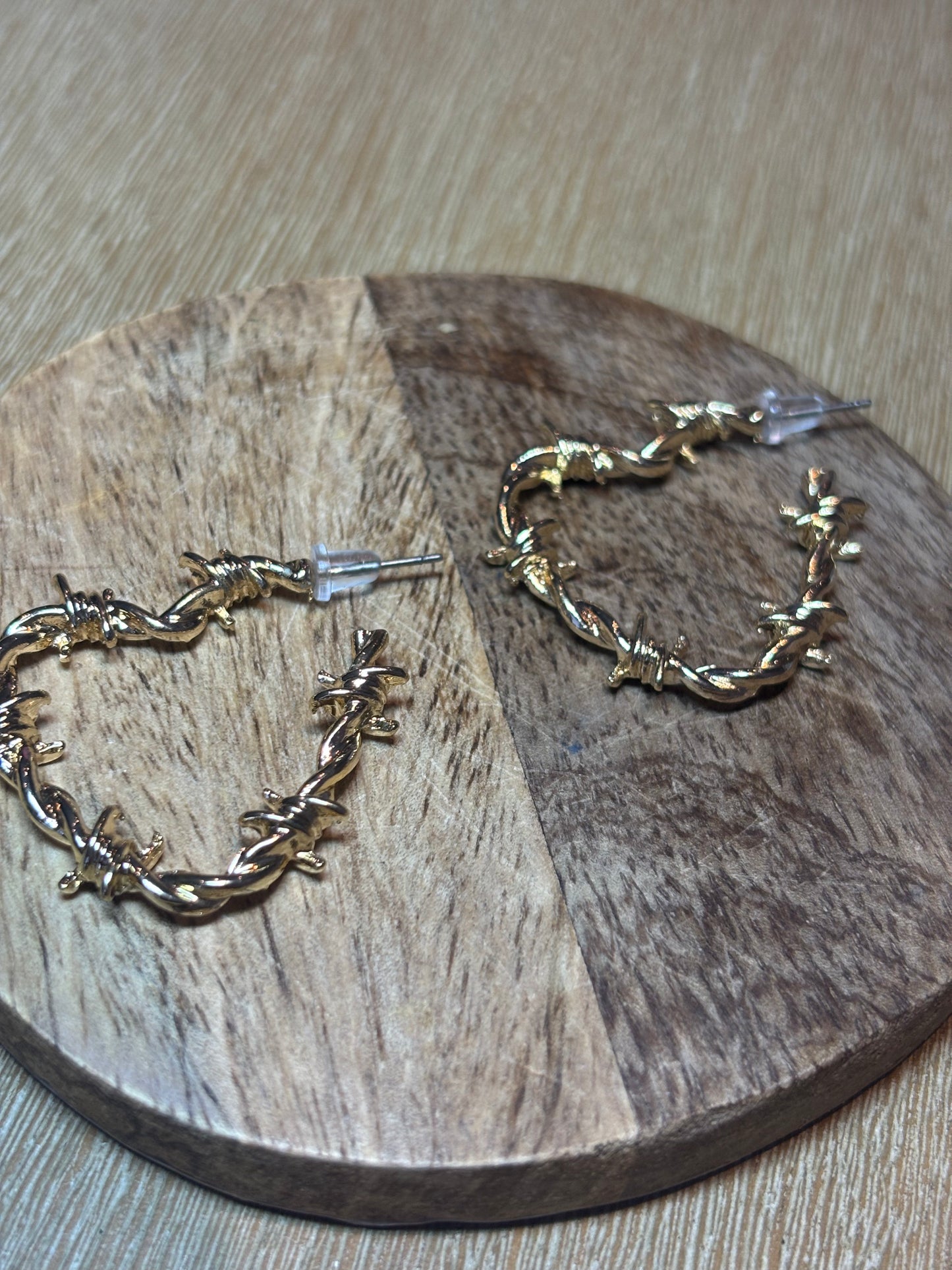 Barbed Wire Heart Earrings