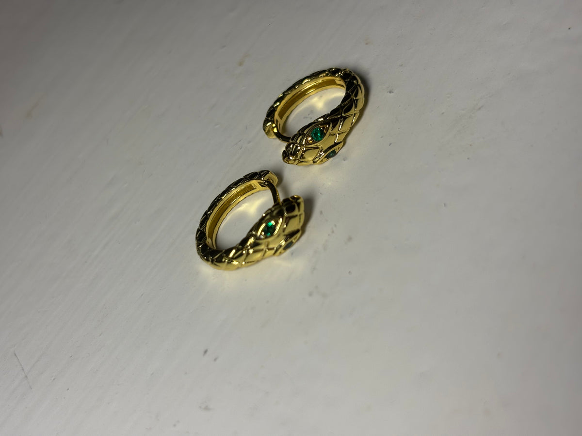 Green Eyed Snake Hoop