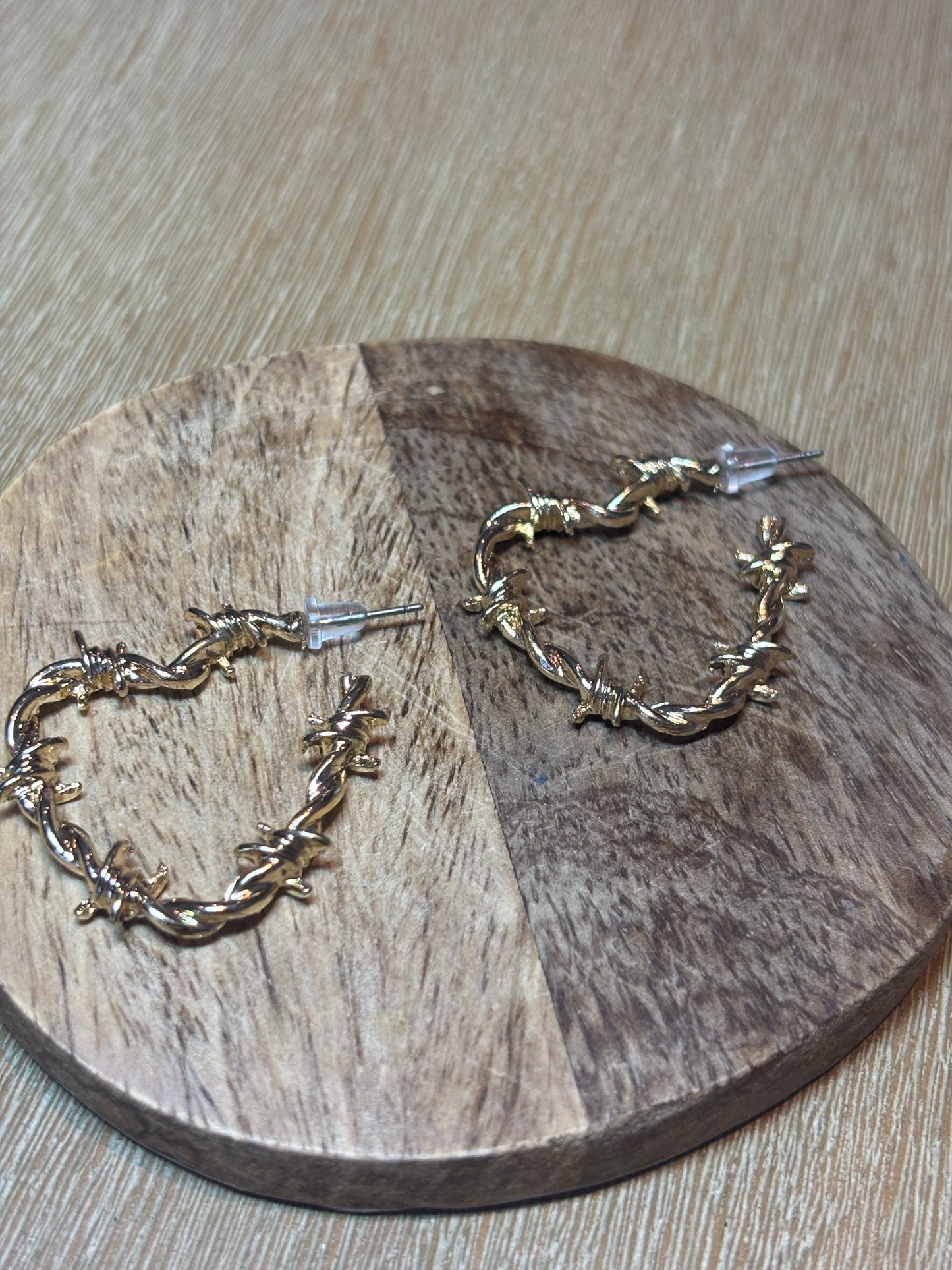 Barbed Wire Heart Earrings