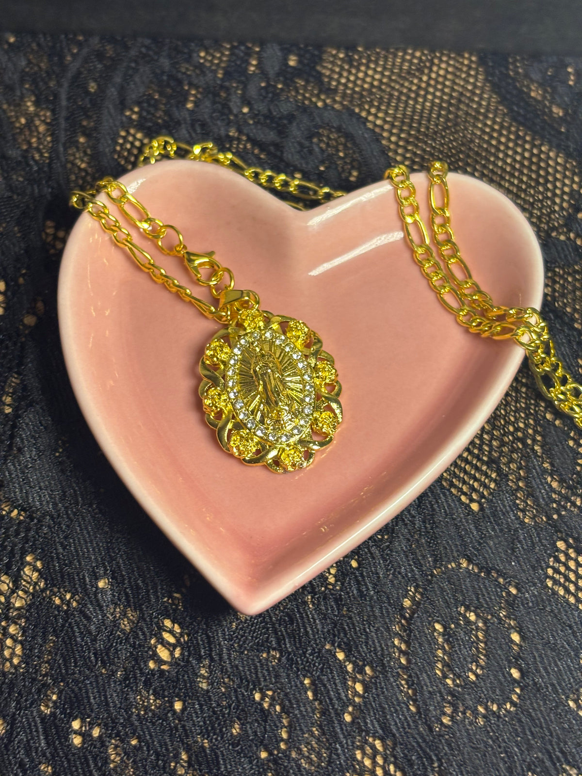 Our Lady Chain with Rose Detailing
