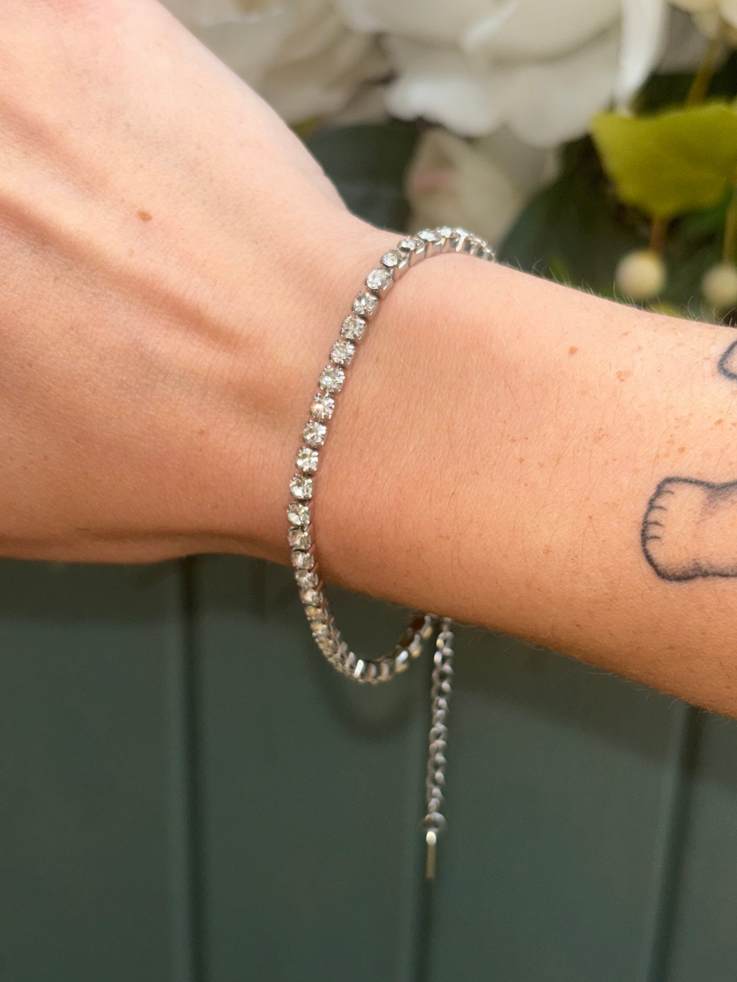 Luxurious Silver Tennis Bracelet