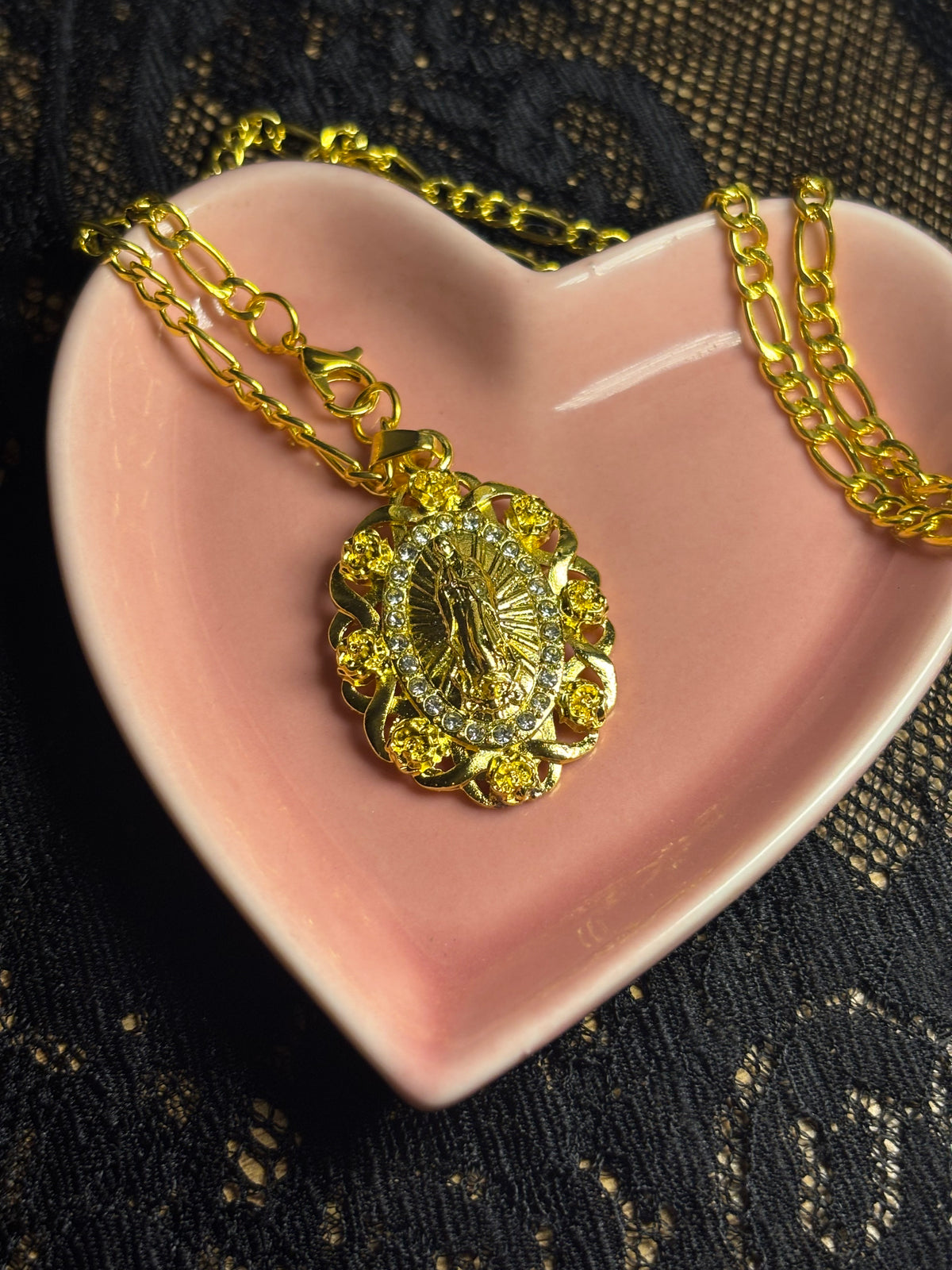 Our Lady Chain with Rose Detailing
