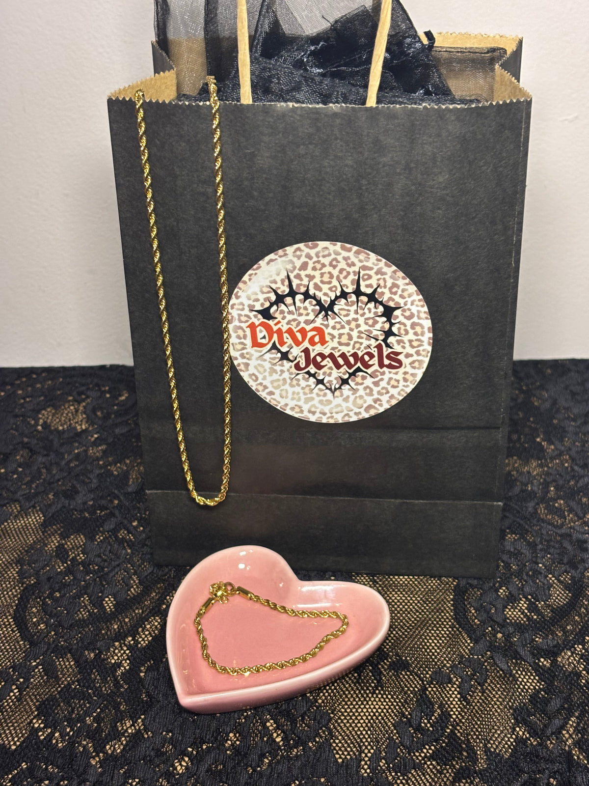 Rope style Necklace and Bracelet Set
