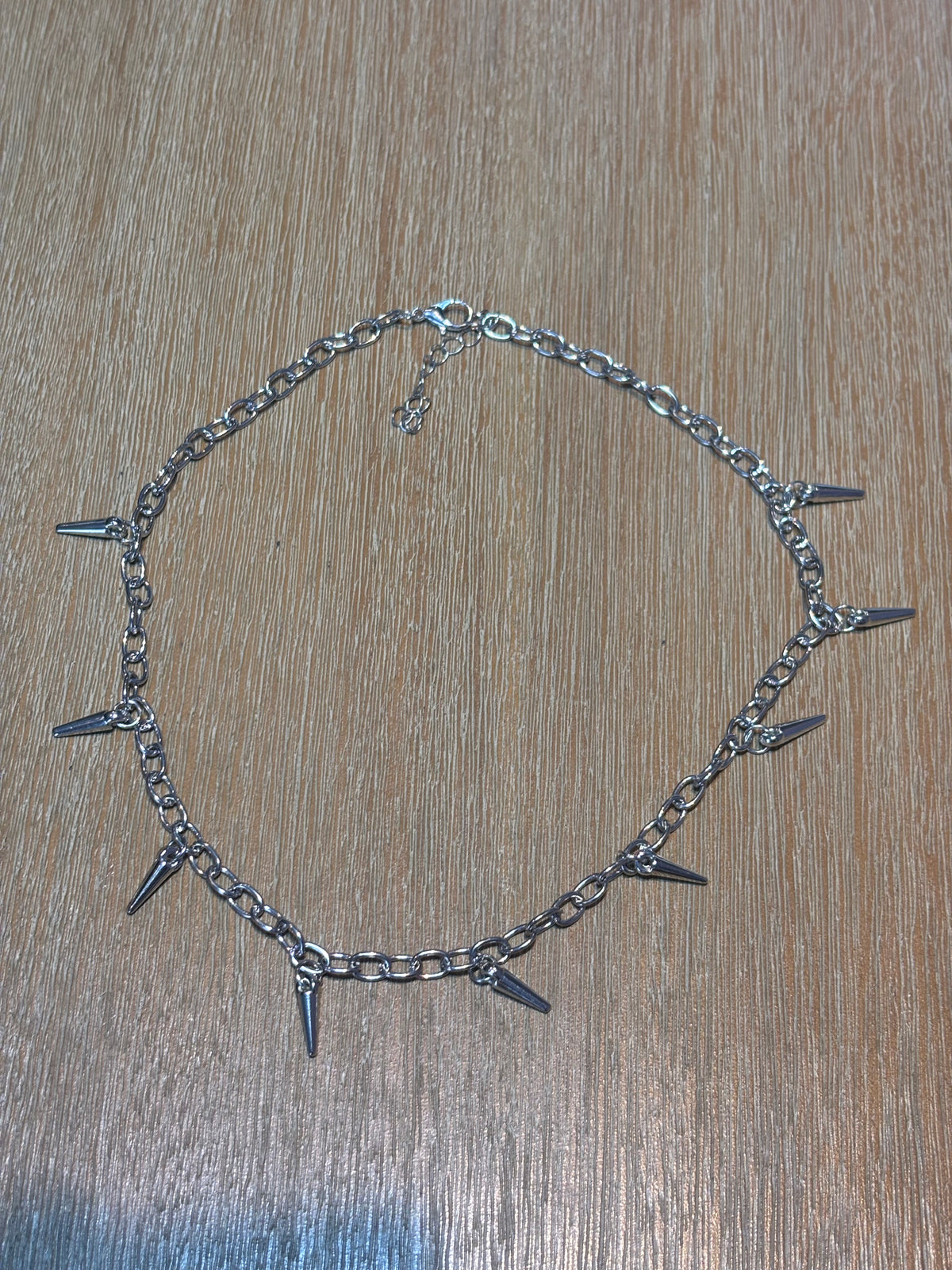 Silver Spiked Choker
