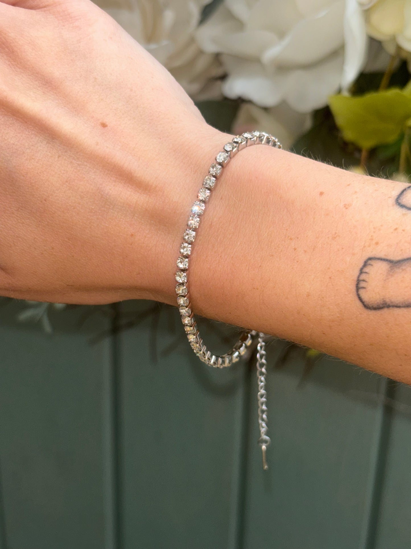 Luxurious Silver Tennis Bracelet