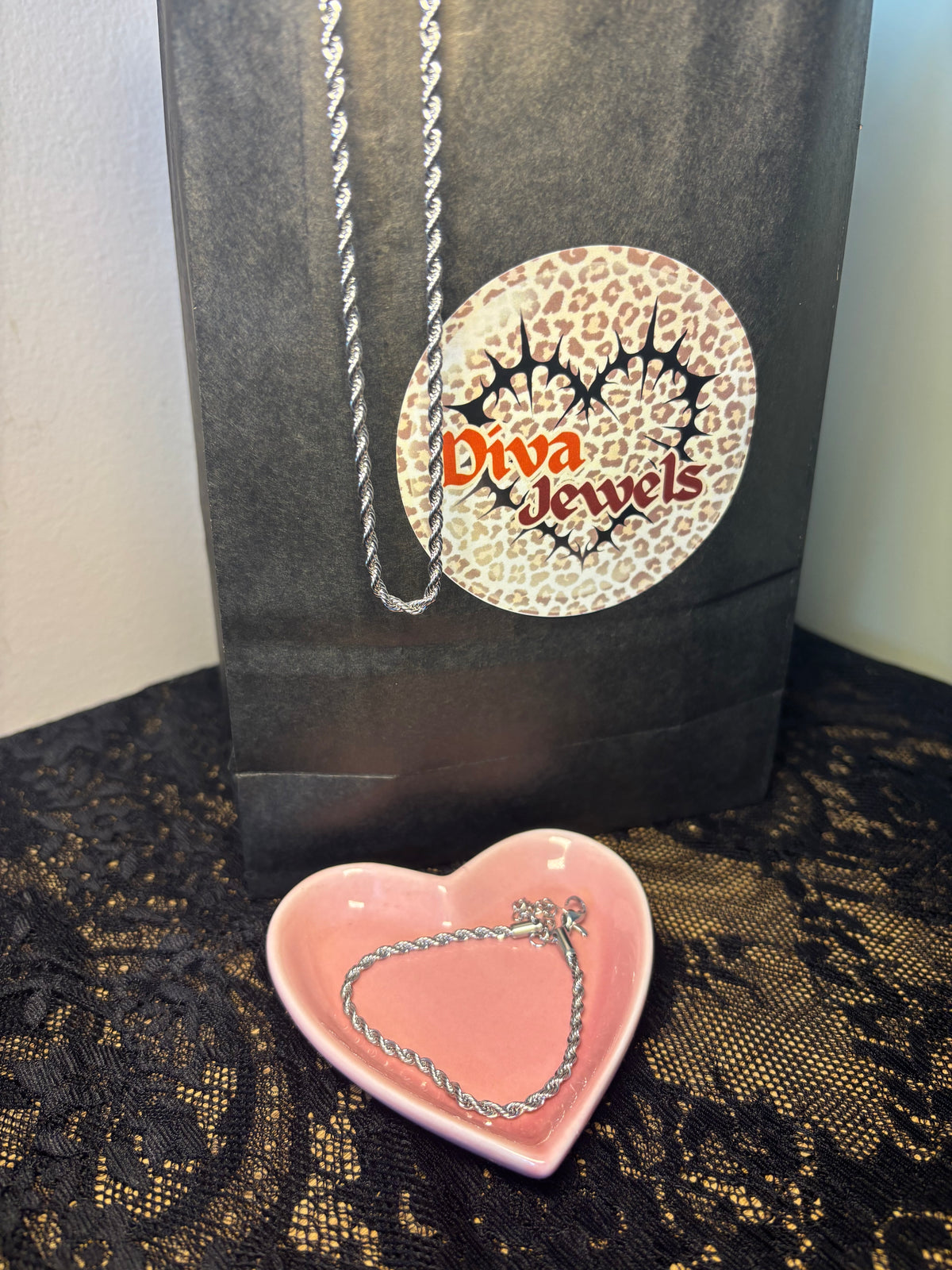Rope style Necklace and Bracelet Set