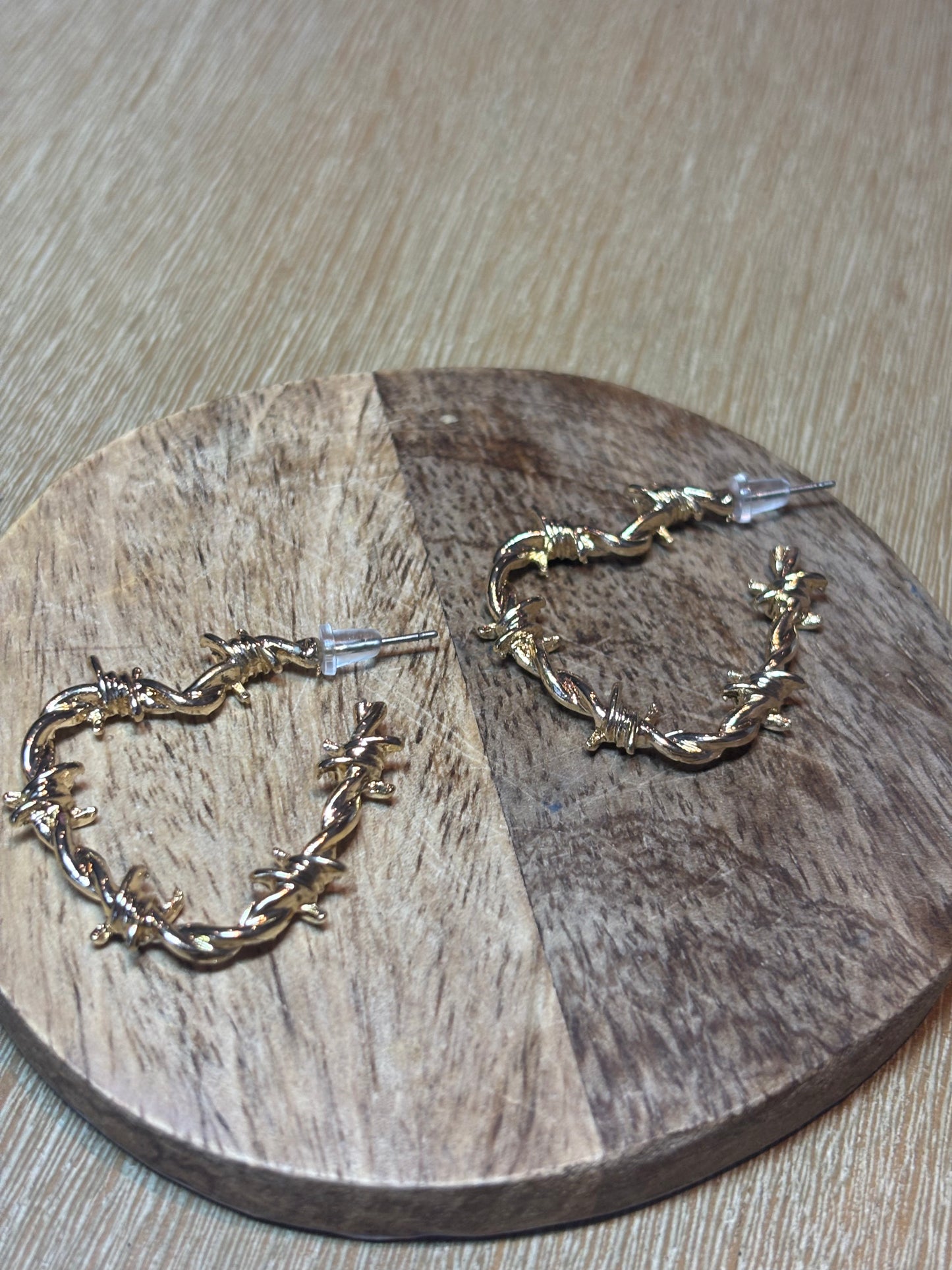 Barbed Wire Heart Earrings