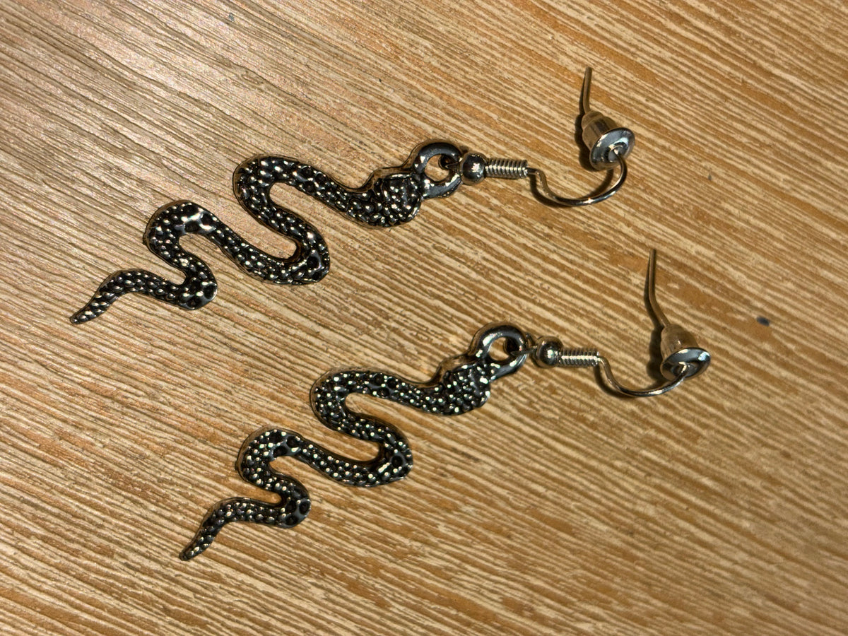 Silver Snake Earrings