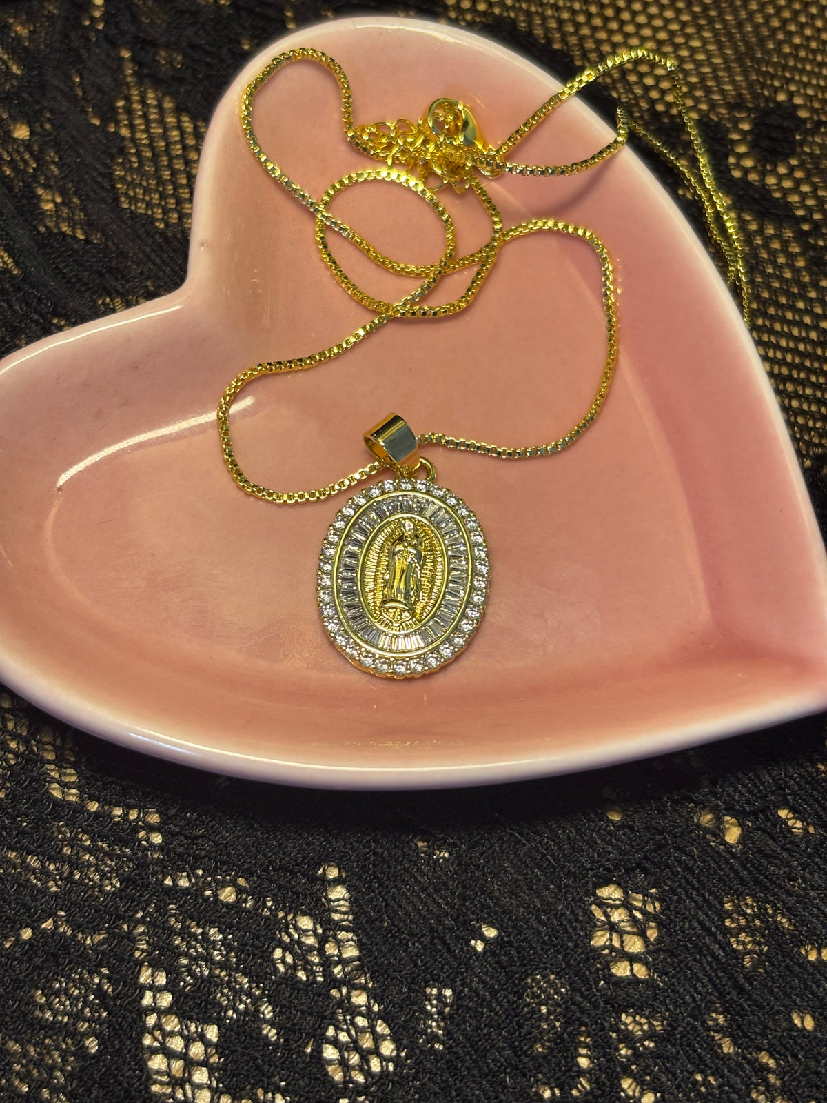 18K Plated Gold Our Lady Medal