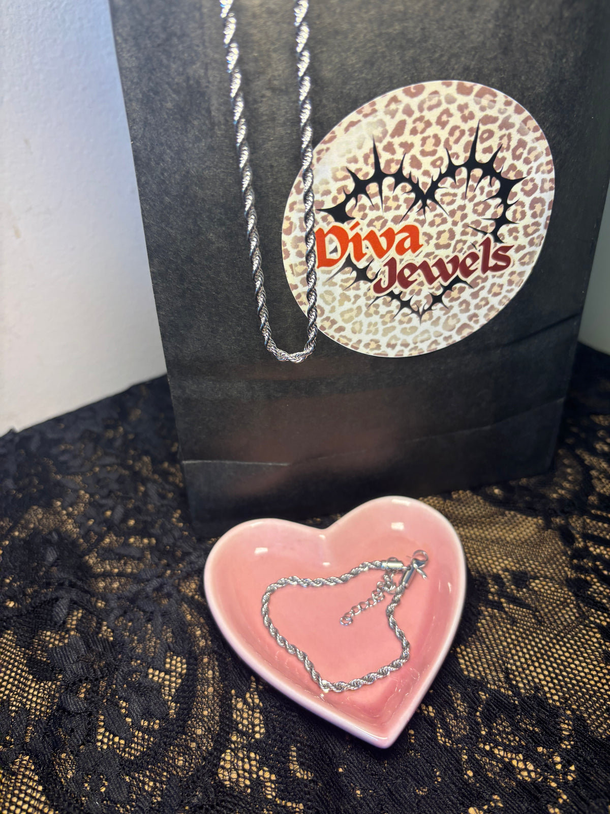 Rope style Necklace and Bracelet Set