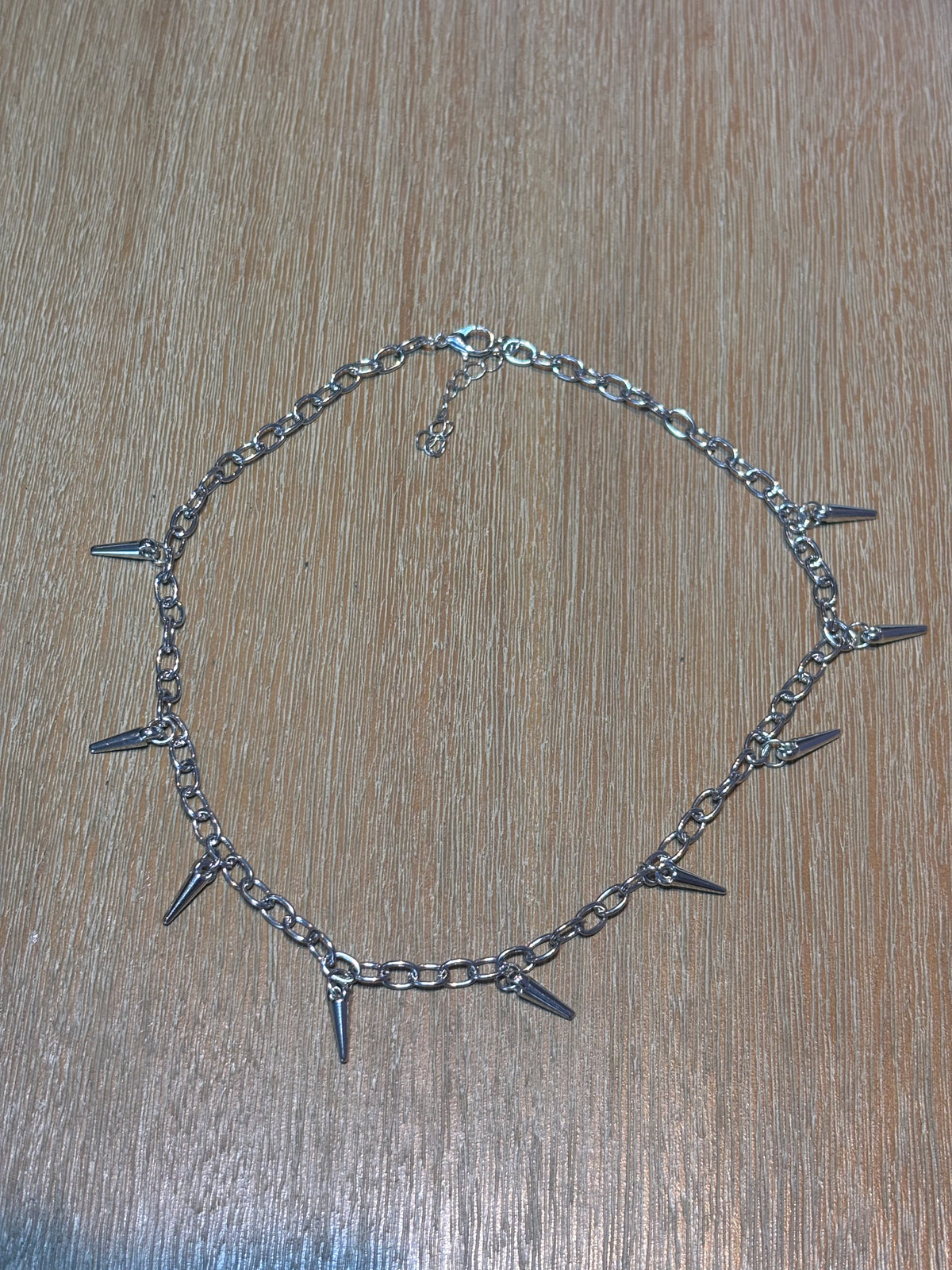 Silver Spiked Choker