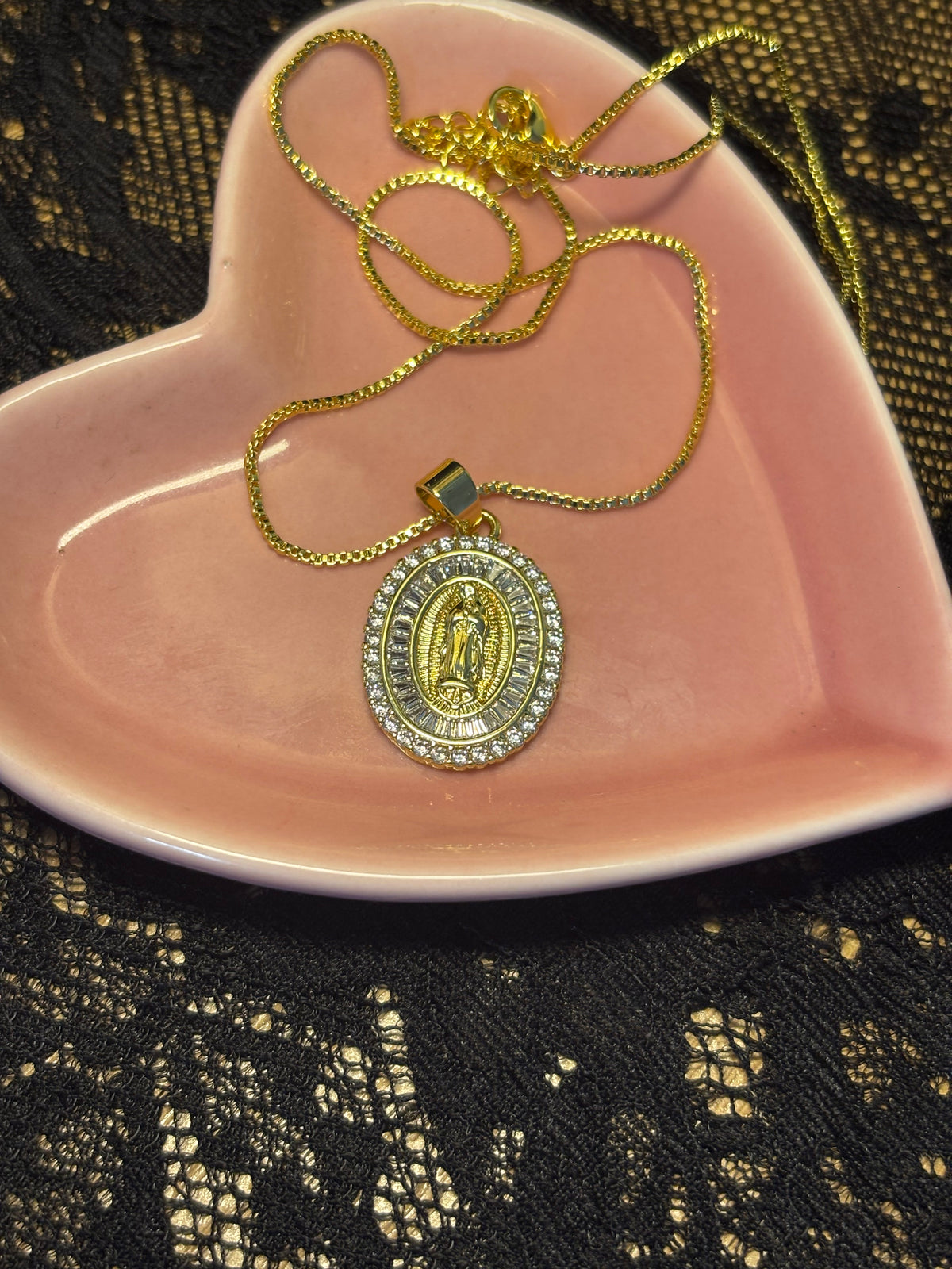 18K Plated Gold Our Lady Medal
