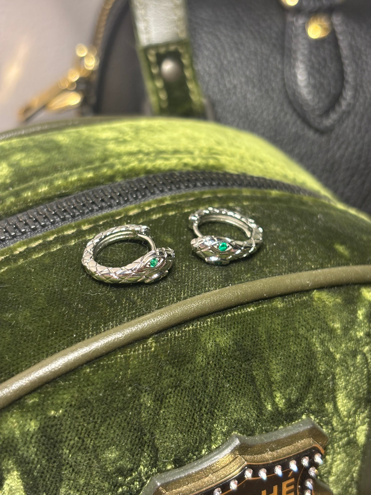 Green Eyed Snake Stud Earring