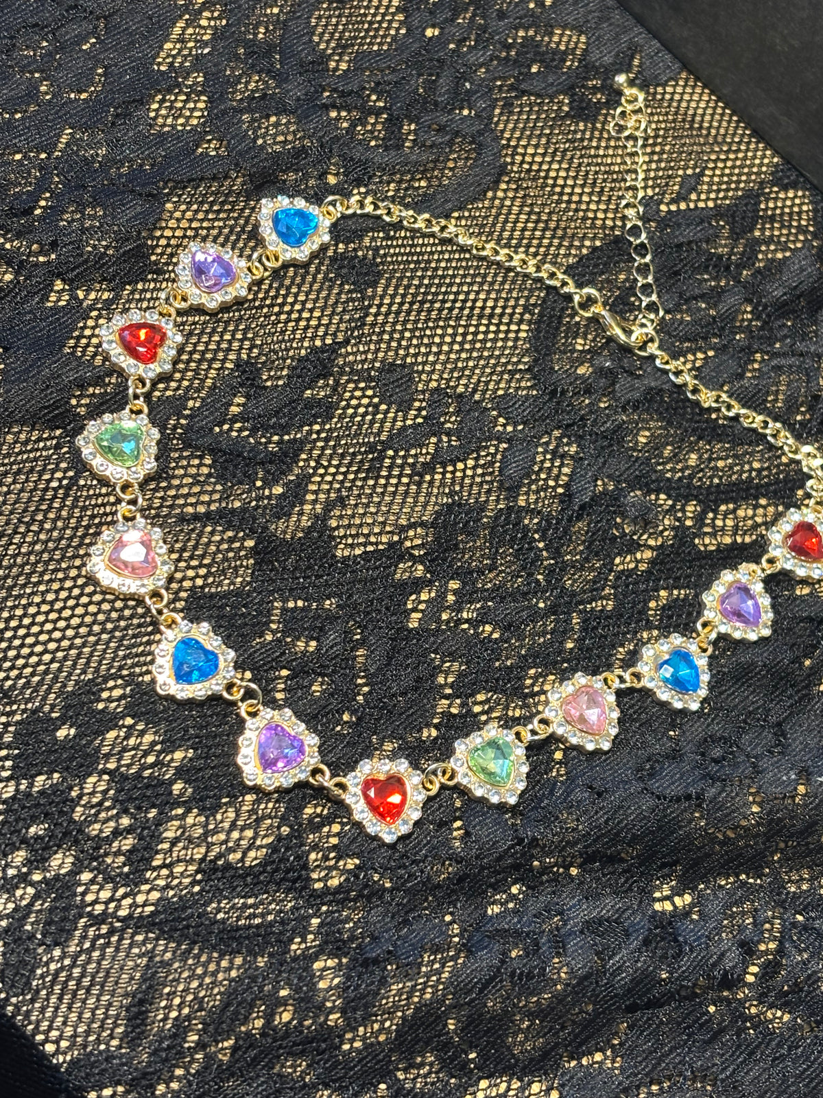 Heart Diamanté Encrusted Choker