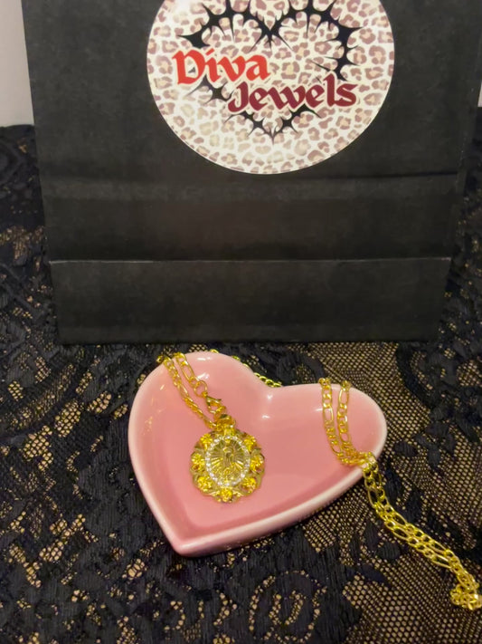 Our Lady Chain with Rose Detailing